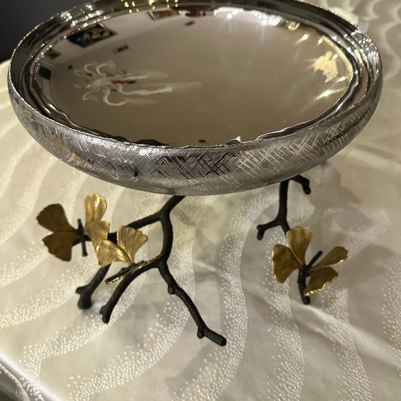 Michael Aram Silver and Gold Butterfly Bowl - Picture 1 of 3